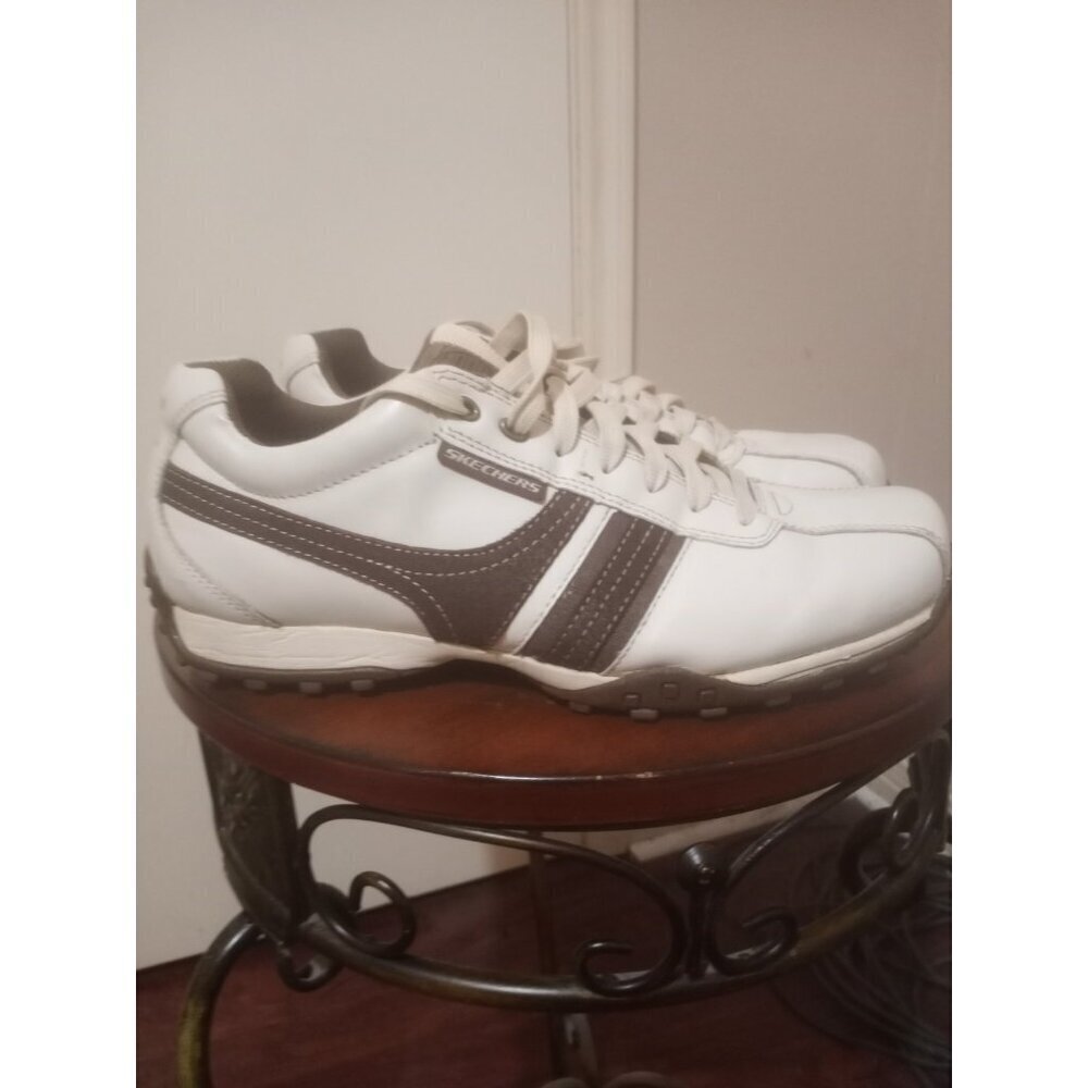 Men's Sketchers Size 9 Oxford Brown Shade And Leather Uppers Lace Up 50558